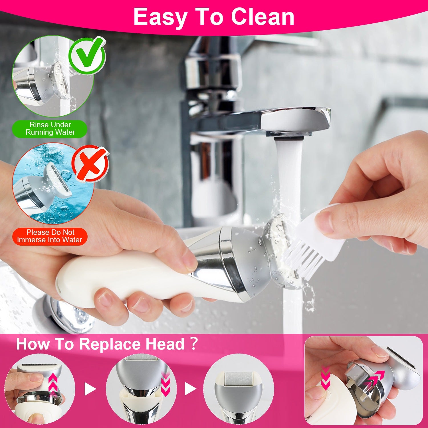 7 In 1 Electric Razor For Women Lady Hair Removal Epilators For Leg Face Arm Bikini Armpit Public Hairs IPX6 Wet And Dry Use Cordless Rechargeable Whole Body Trimmer And Shaver Kit - 5 - CJ