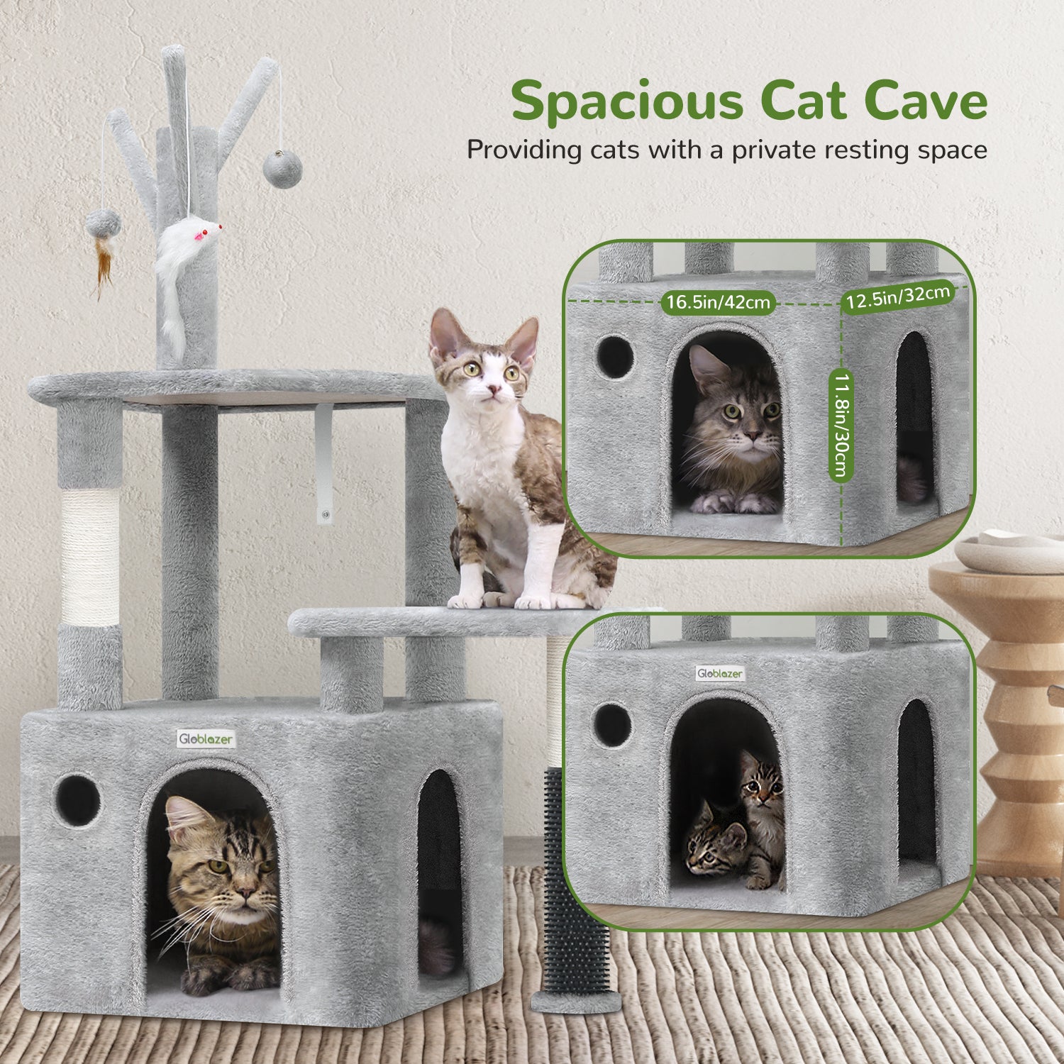 44 Inch Cat Climbing Frame Light Gray - 5 - CJ