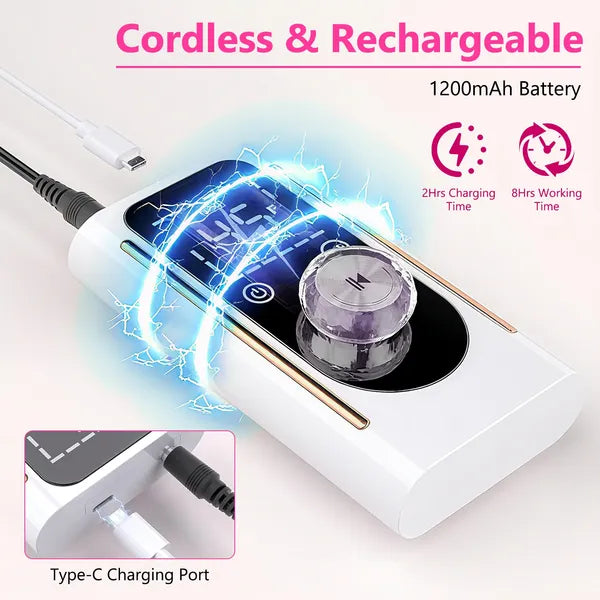 Portable Electric Nail Drill Bit 45000 RPM With 11 Bits Base Waist Clip Cordless Rechargeable Nail File Machine For Professional Salon Home Acrylic Nails Remove Nail Gel Polish Manicure - 5 - CJ
