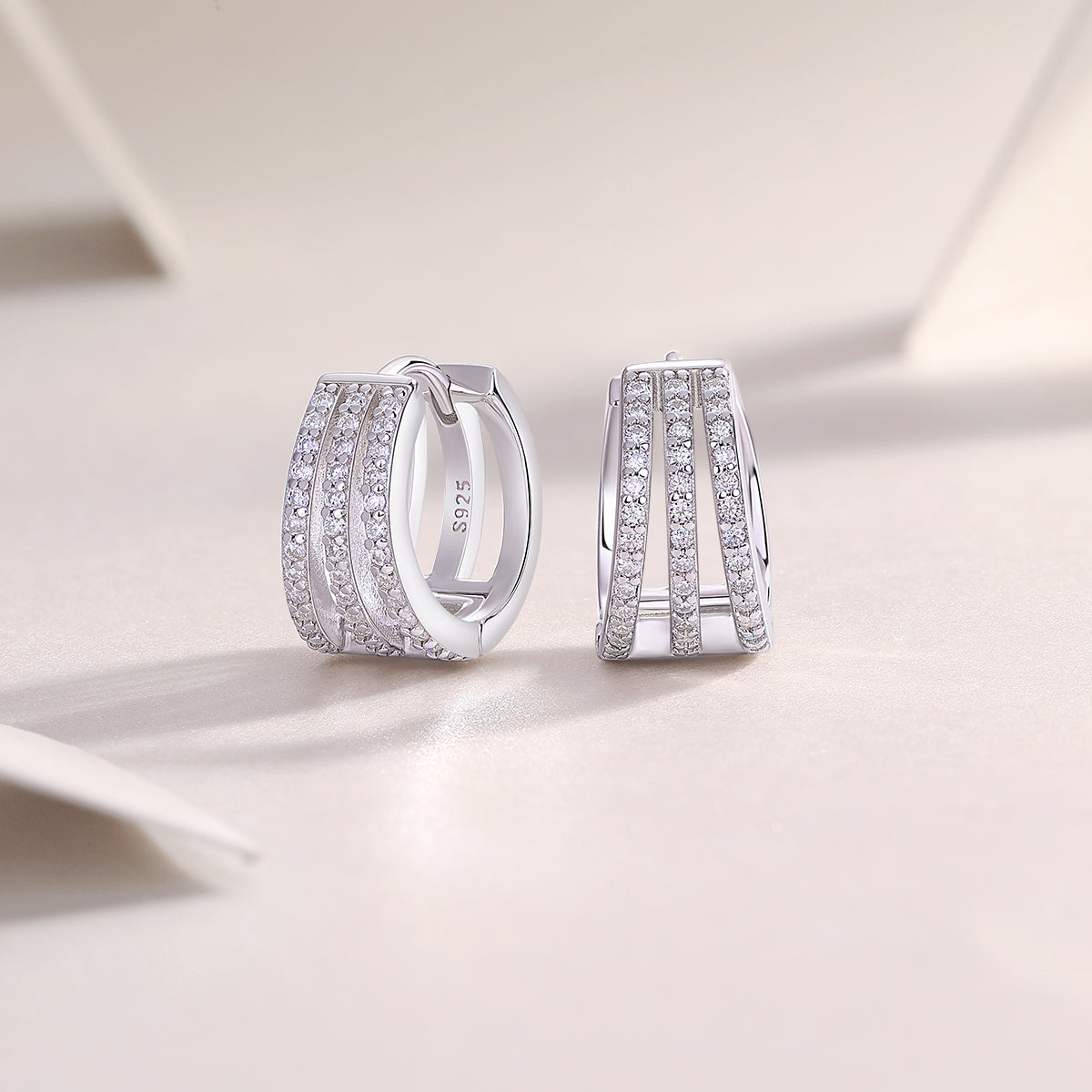 1Human March Luxury Fashion Diamond Earrings Stud Inlaid With Mosan Diamond Silver Jewelry Prohibit TikTok sales - 5 - CJ