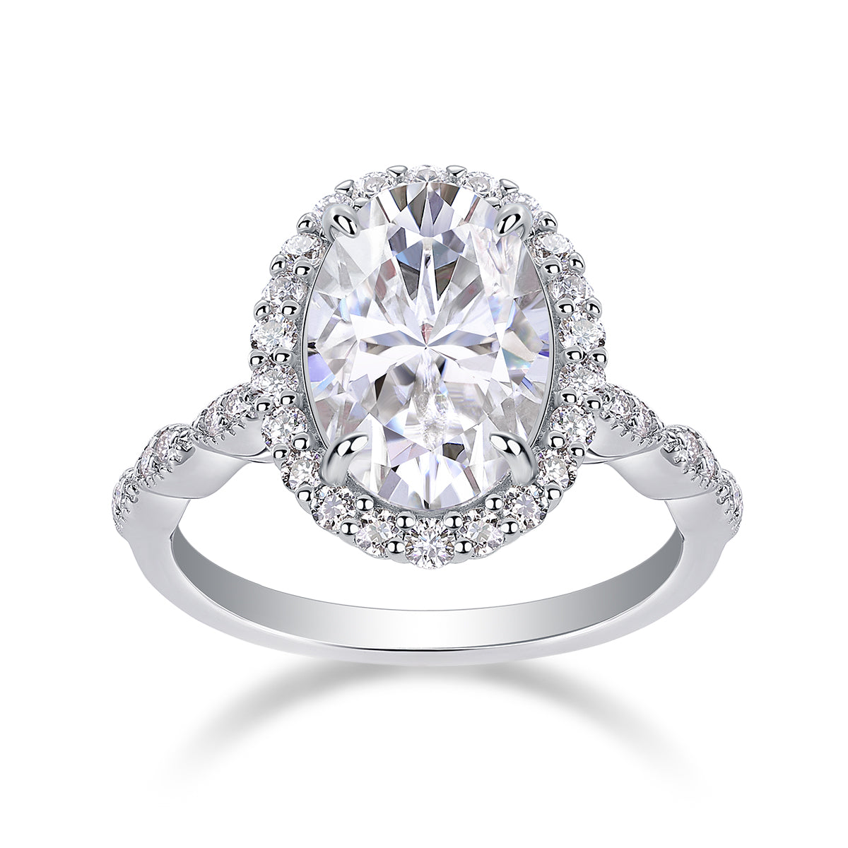 1Bright Moon - A Fashionable Diamond Jewelry Piece Set With Moissanite S925 Sterling Silver And Platinum - plated Diamond Ring Prohibit TikTok sales - 5 - CJ