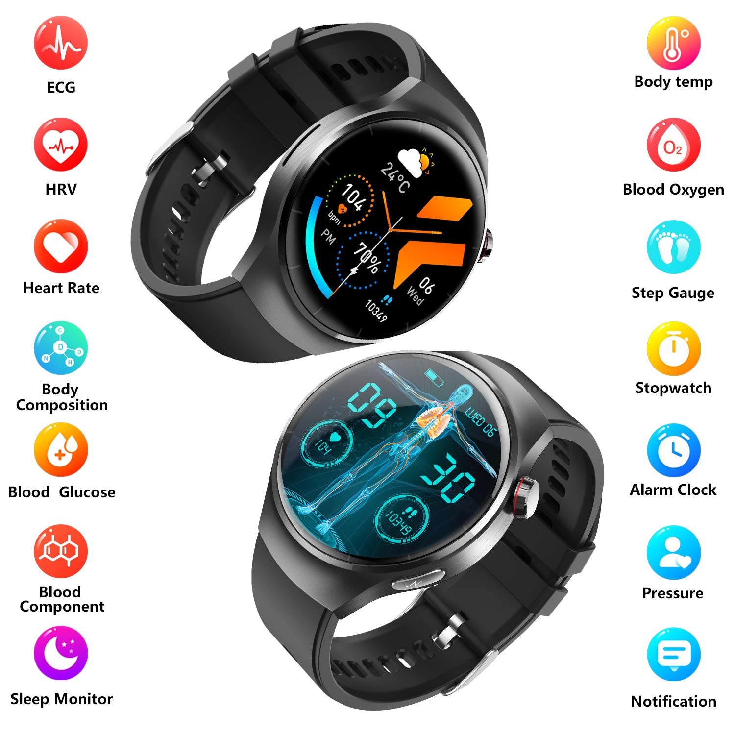 Fashion Smart Watch For Men Women Healthy Mornitoring Ips Screen Fitness Tracker With Bluetooth Call IP67 Waterproof Heart Rate Sleep SpO2 Monitor Pedometer Multiple Sports For Android IOS - 5 - CJ