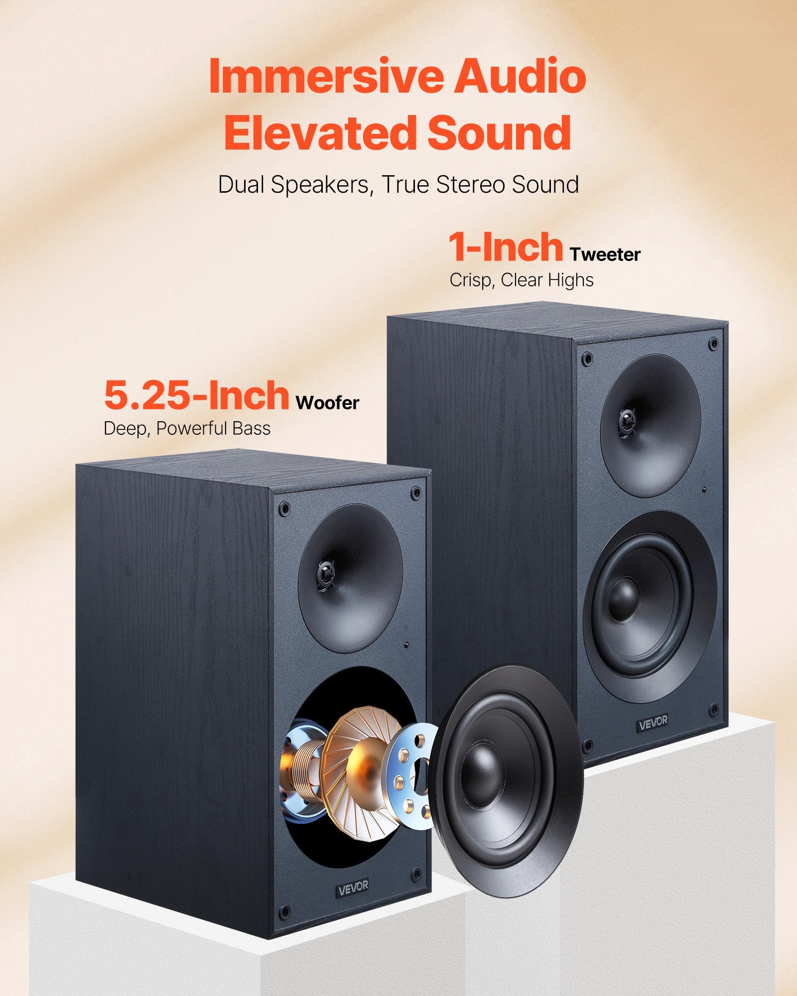 Active Powered Bookshelf Studio Monitor Speakers 25W X2 Bluetooth Coaxial Stereo - 5 - CJ