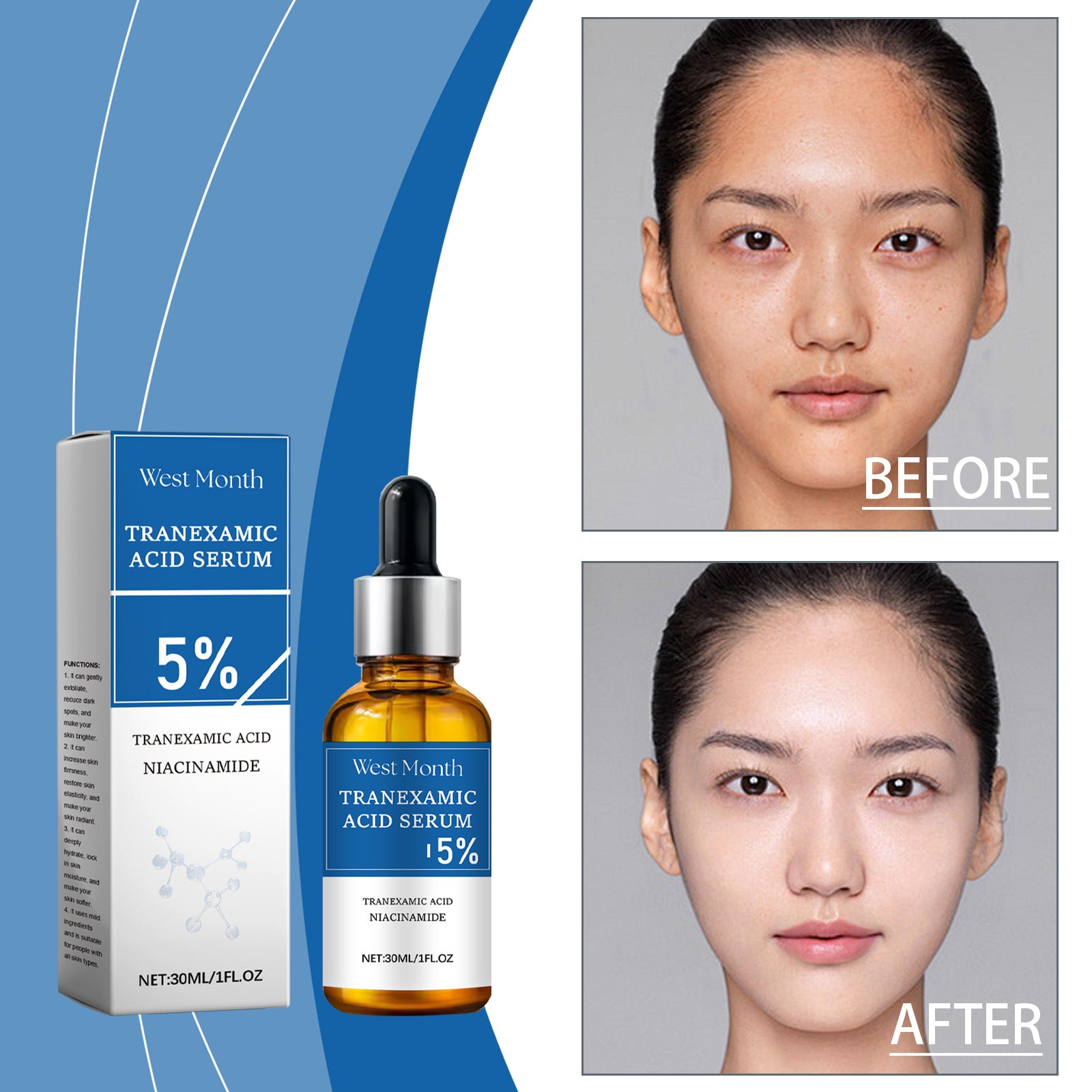 West&Month Face Brightening Serum, Brightening And Moisturizing Skin, Moisturizing And Moisturizing Essence - 5 - CJ