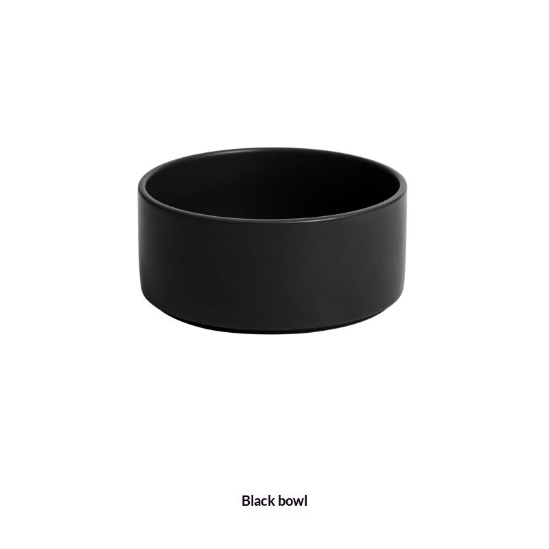 Solid Color Minimalist Home Use Ceramic Cat Food Feed Bowl - 0 - CJ
