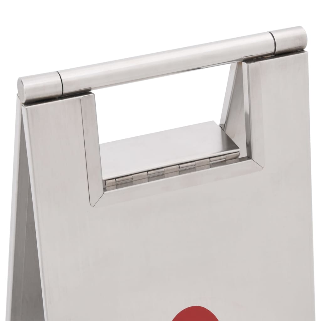 Warning Sign, Foldable, Caution: Slippery Surface, Stainless Steel - 5 - CJ