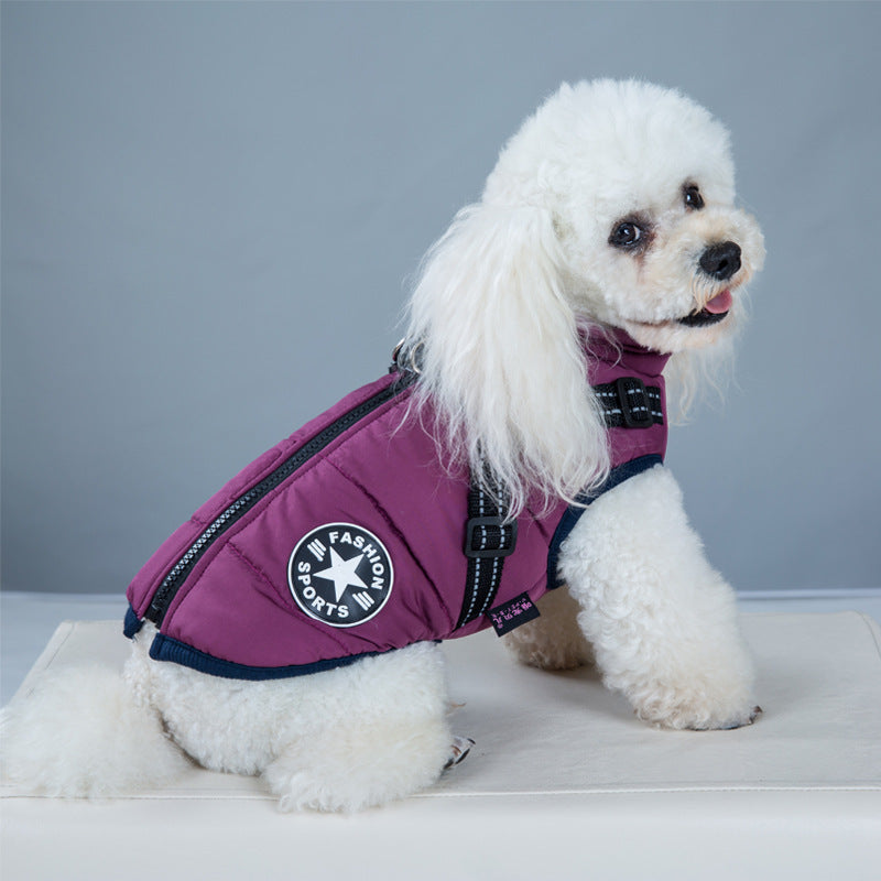 Waterproof Dog Clothes Winter Dog Coat With Harness Warm Pet Clothing Big Dog Jacket Chihuahua Labrador Coat Costume - 0 - CJ