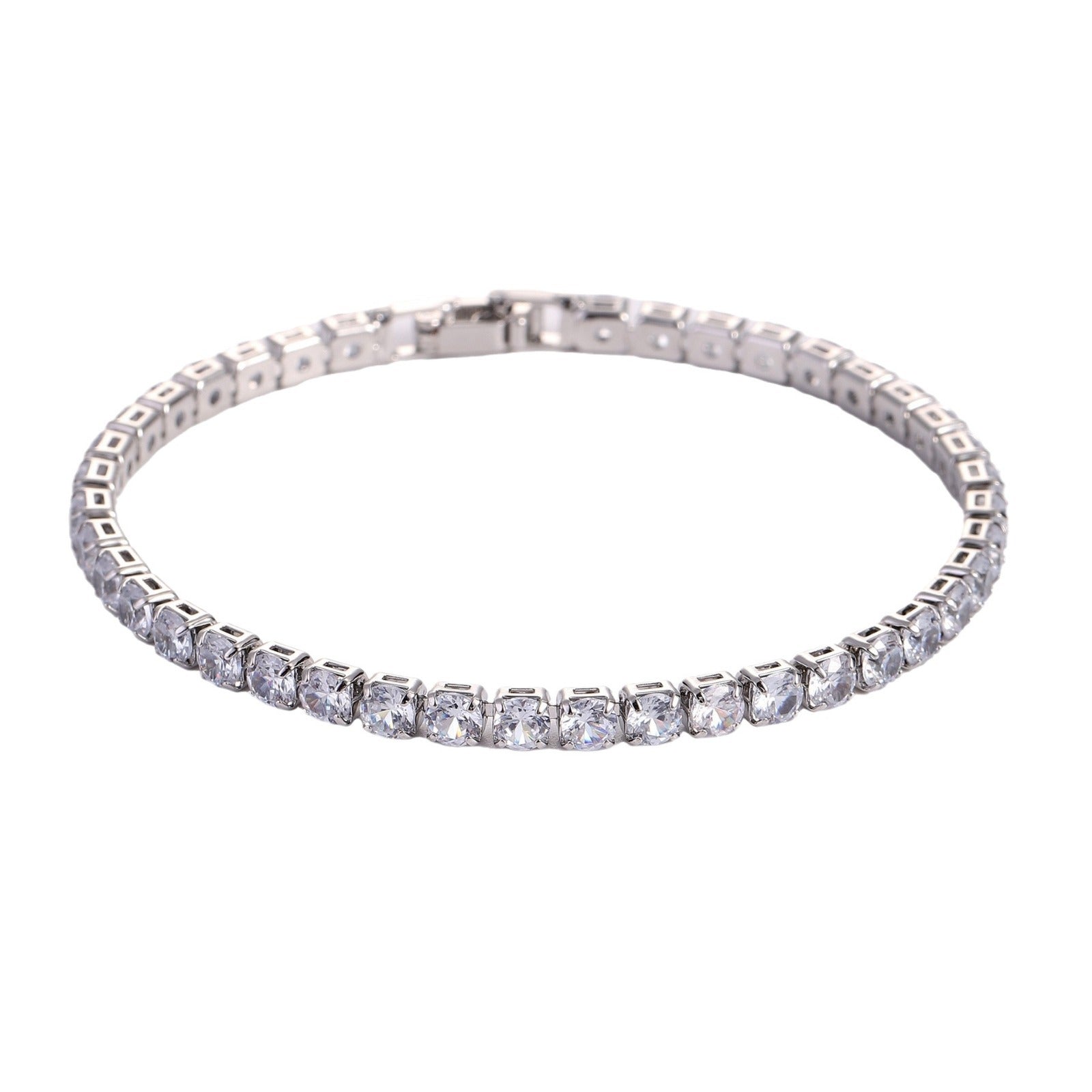 Sleek Luxury Sparkling Zircon Bracelet,Detachable Extender Chain,Unisex For Daily Wear, Christmas Outfits And Beach Occasions - 5 - CJ