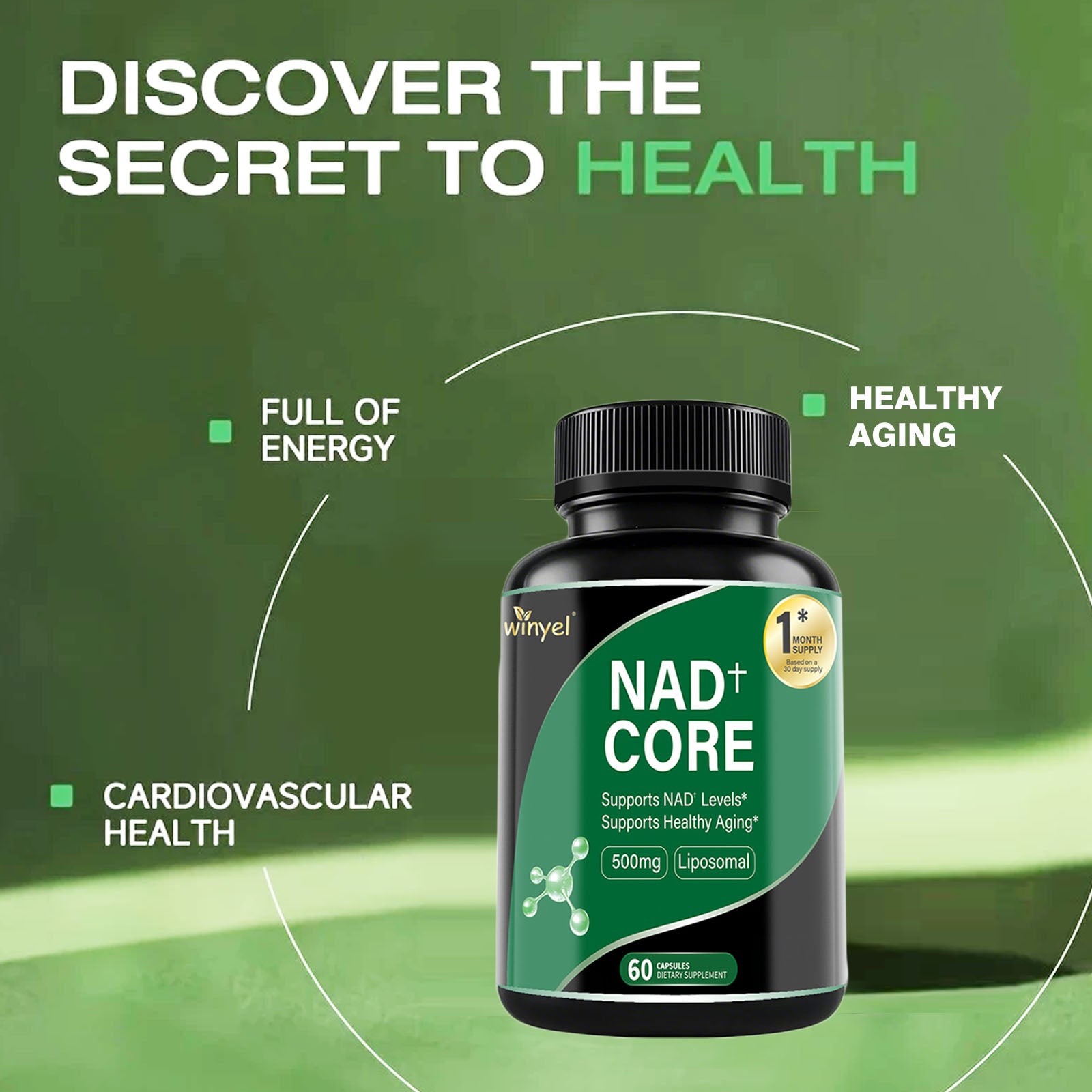 60 Capsules Of High - concentration Liposomal NAD Enhancer - Energy, Focus, And Healthy Aging, Containing Nicotinamide Riboside, Resveratrol, And Rutin - High - quality, High - purity Formula - 5 - CJ