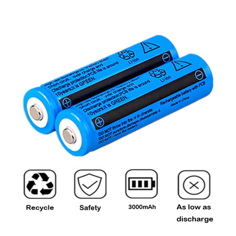 Li - ion Battery&Charger 3000mAh 3.7V Rechargeable Batteries USB Charger For Torch Flashlight - 5 - CJ