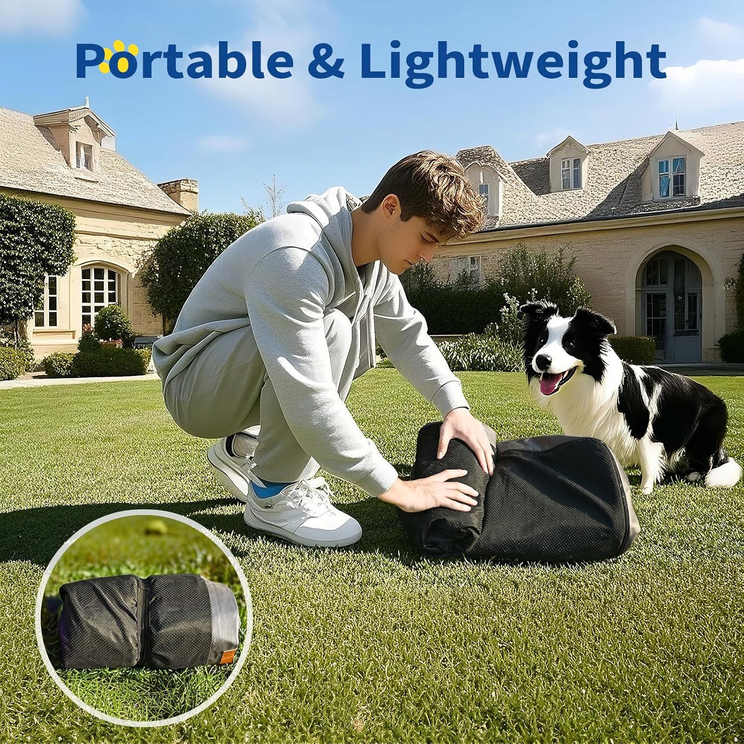 Medium Dog Outdoor Removable And Washable Inflatable Waterproof And Non - slip Dog Bed Summer Pet Travel Mat - 5 - CJ