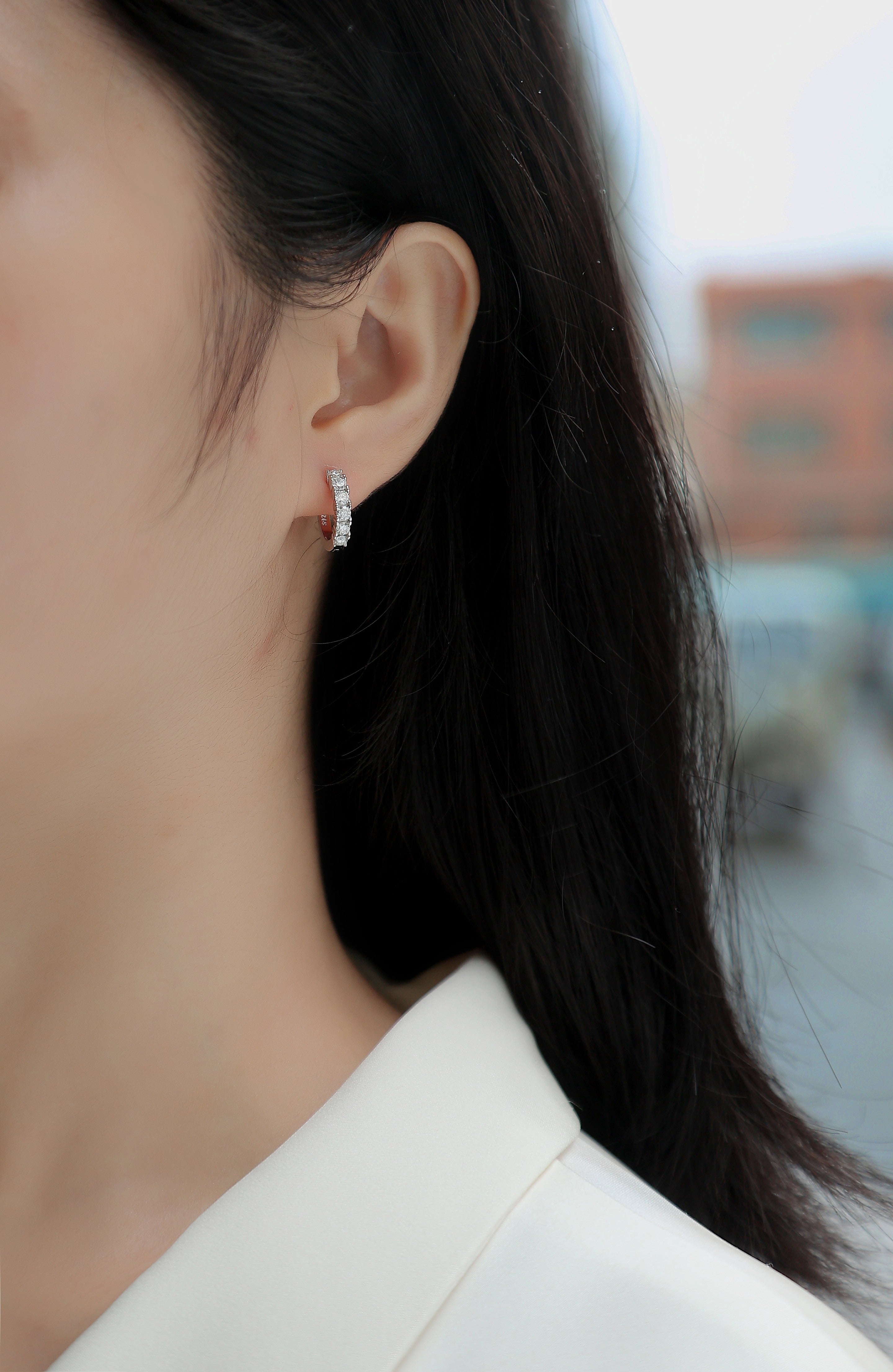 1Pursuit - Fashionable And Luxurious Diamond Jewelry Earrings Set With Moissanite S925 Sterling Silver And Platinum - plated Stud Earrings Prohibit TikTok sales - 5 - CJ