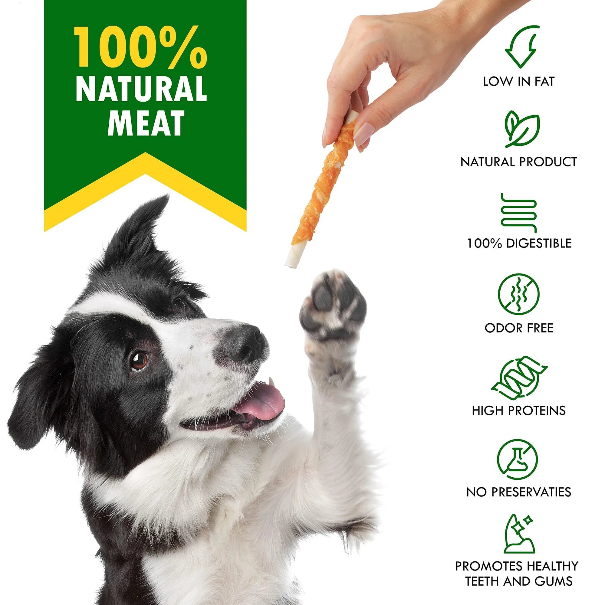 Dog Sticks Wrapped With Chicken & Pet Natural Chew Treats Grain Free Organic Meat & Human Grade Dried Snacks In Bulk For Training Small & Large Dogs - 5 - CJ
