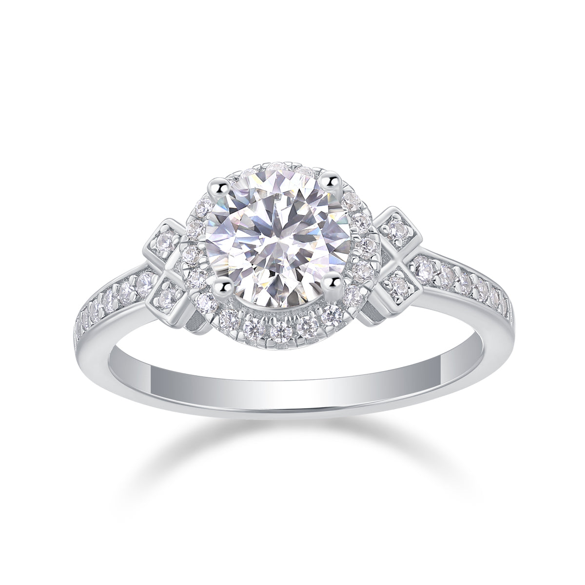 1Lighthouse Large Diamond Ring Luxury Fashion Set Moissanite Silver Ring Prohibit Tk Sales - 5 - CJ