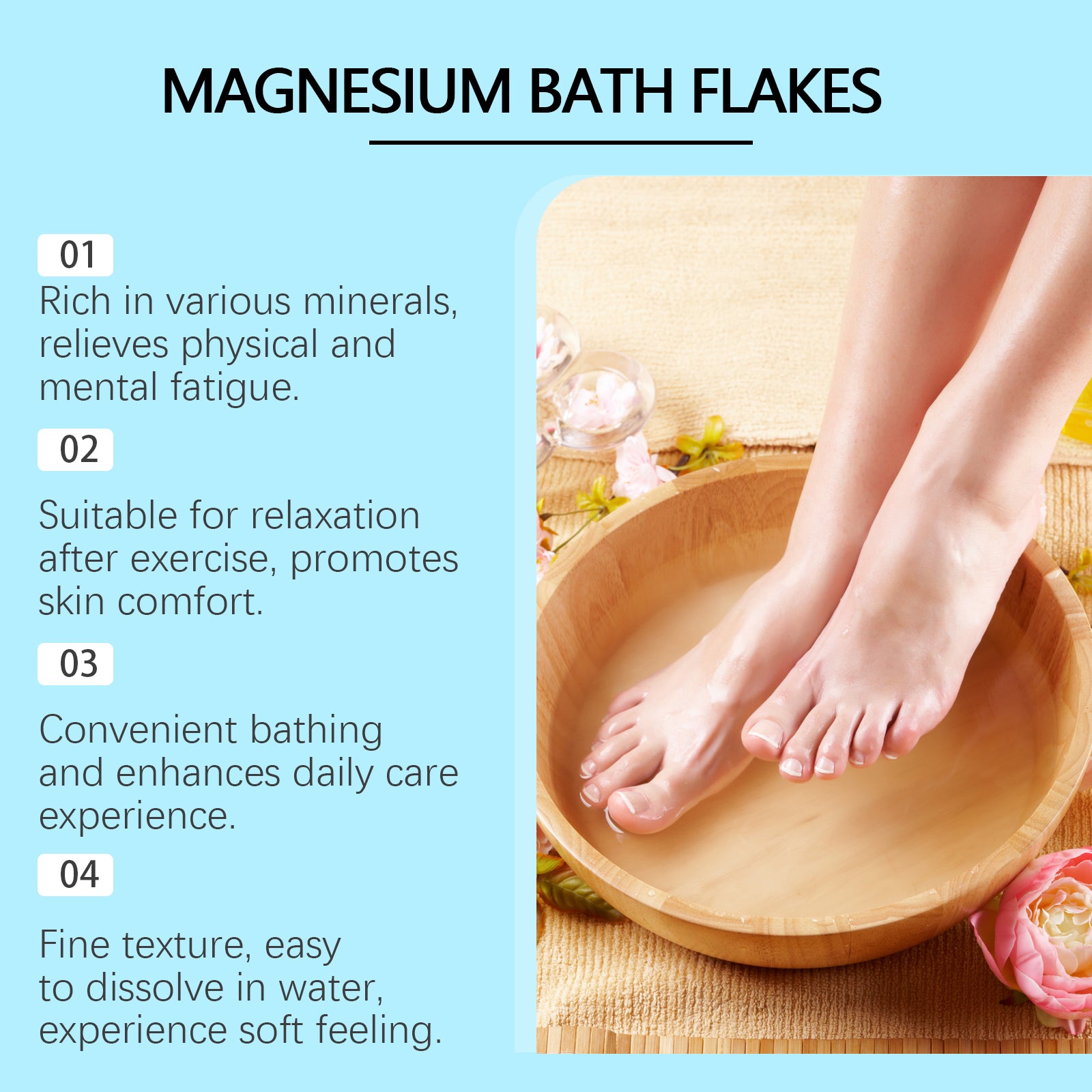 OceAura Magnesium Bath Salt Sheets For Daily Cleaning, Nourishing, Comfort, Gentlness And Discomfort Relief. Shower Bag And Bath Sheets - 5 - CJ