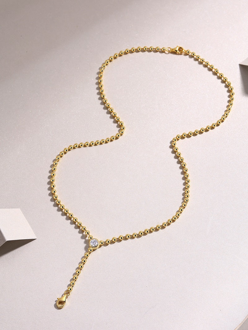 1Time Interlaced - A Trendy Diamond Jewelry Necklace Pendant Set With 0.5 - carat Moissanite S925 Sterling Silver And Gold Plating Prohibit TikTok sales - 5 - cjdropshipping