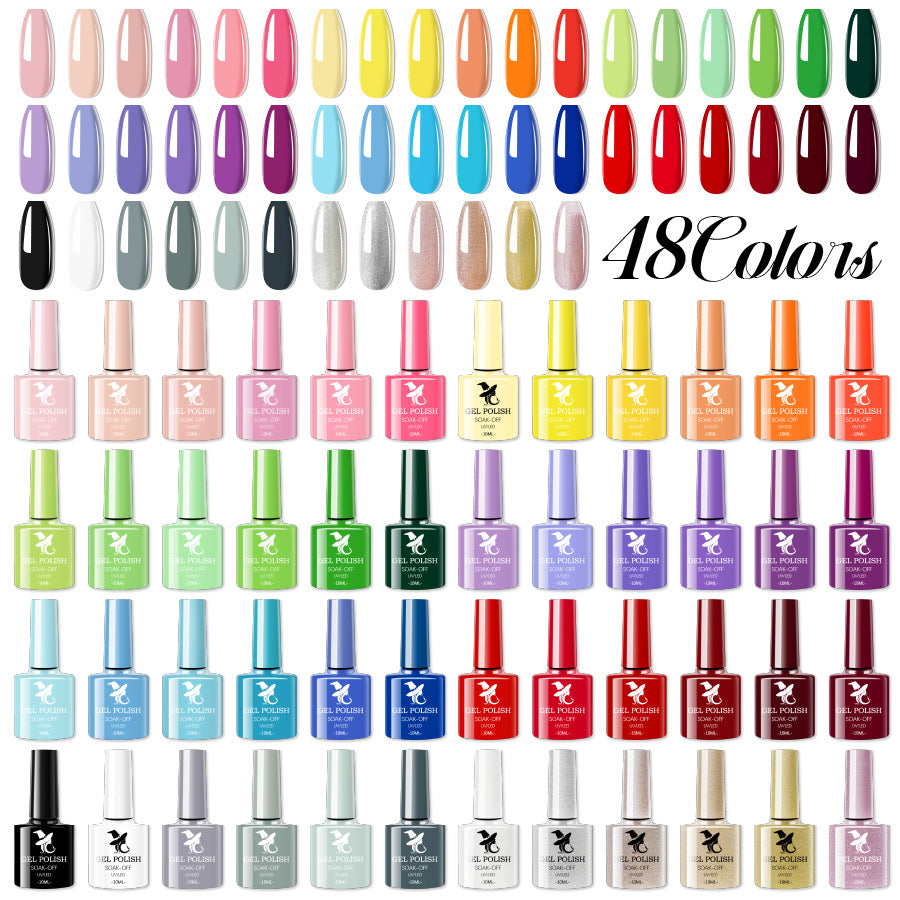 48 Color UV Phototherapy Plastic Gel Nail Polish Suit - 0 - CJ