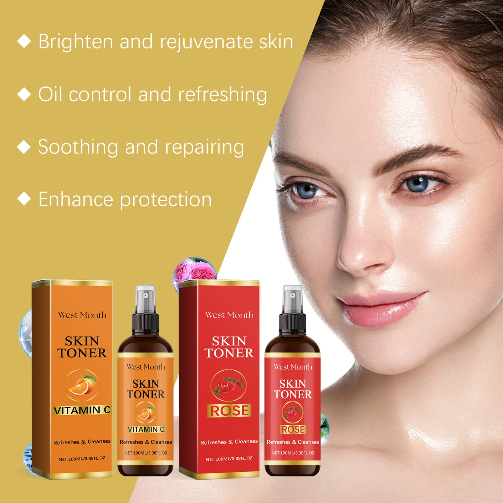 West&Month Toner Spray Hydrates And Moisturizes And Brightens Skin - 5 - CJ