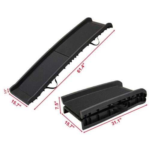 Portable Foldable Pet Ramp Ladder For Dirt Bike Truck - Black - 5 - CJ