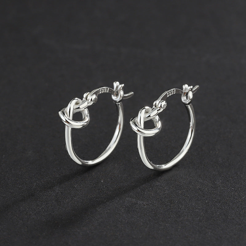 925 Sterling Silver Plain Earrings Small Earrings Female - 4 - CJ