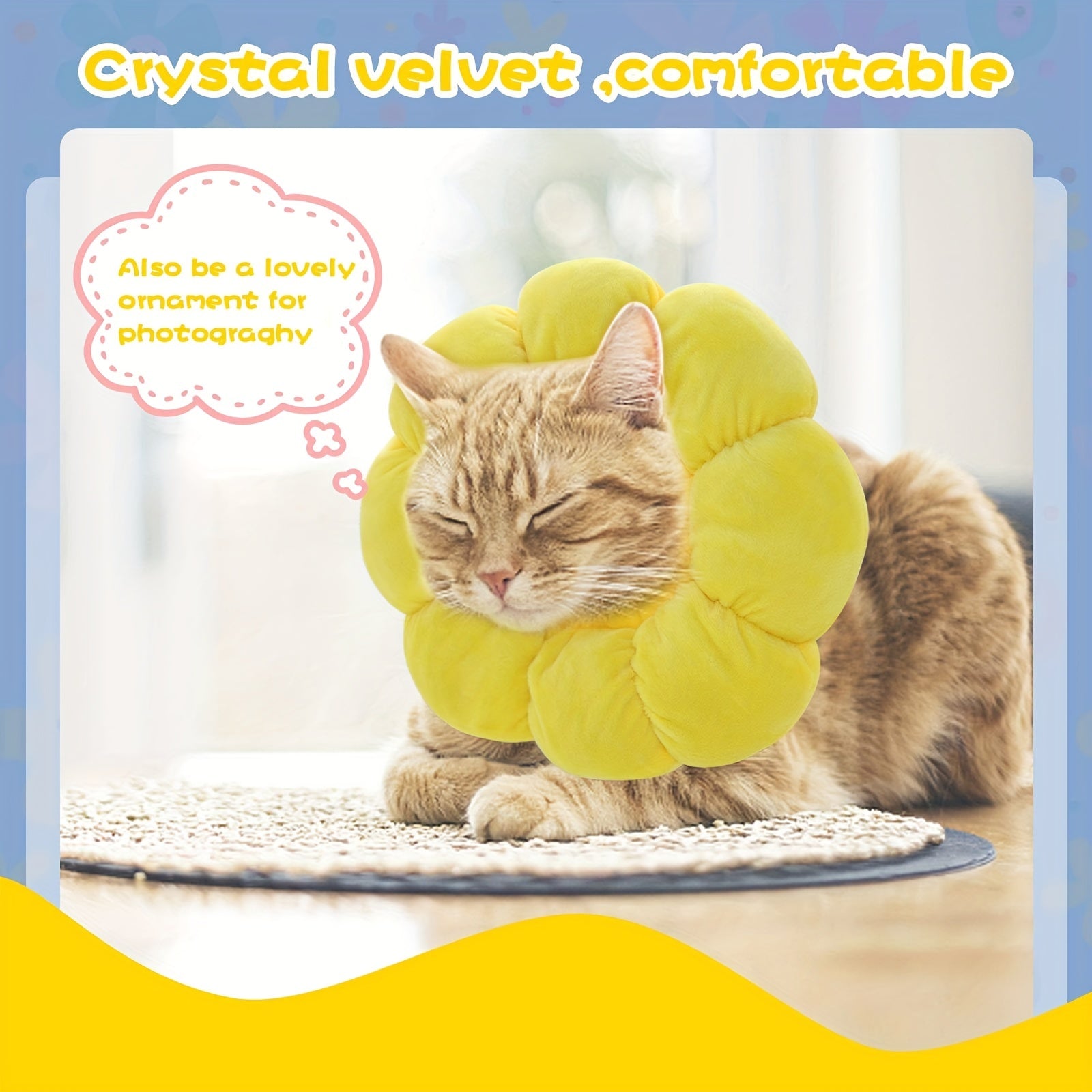 Cat Small Dog Recovery Collar, Cute Sunflower Neck Cone After Surgery, Adjustable Pet E Collar, Wound Healing Protective Cone Surgery Recovery Elizabethan Collars For Small Pets - 5 - CJ