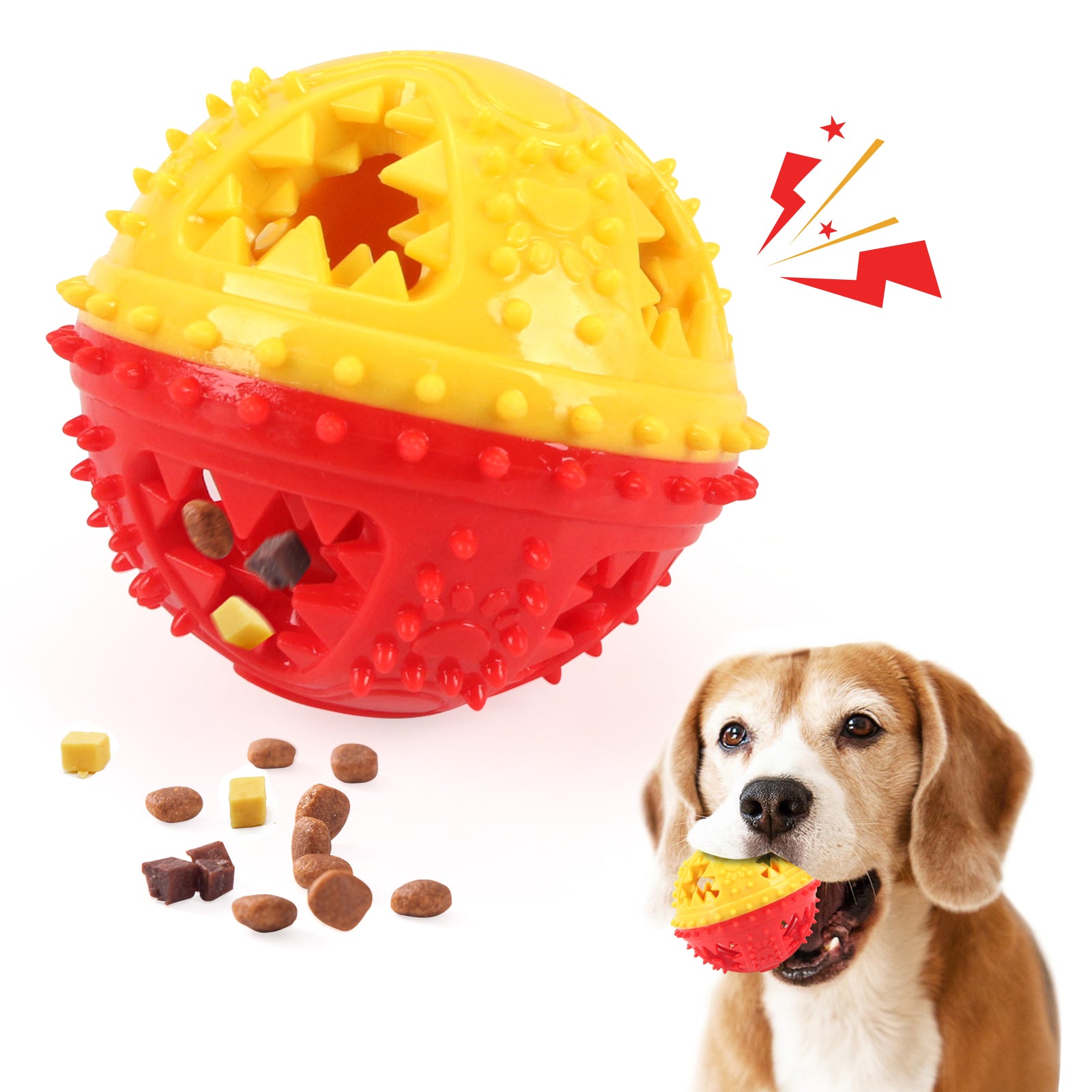 Dog Chew Toys Grinding Teeth Sound Ball Toys Leaking Food Balls Anti Bite Interactive Training Cleaning Teeth Toys Pet Products - 5 - CJ