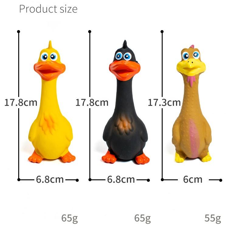 3pcs Latex Screaming Chicken Toys Eco Friendly TPR Pet Squeaky Dog Interactive Play Chew Toys - 5 - CJ