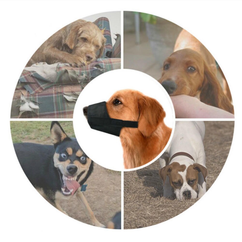 Dog Muzzle - Adjustable Soft Breathable Tribal Nylon Dog Mouth Guard Cover For Small, Medium And Large Dogs, Anti Chewing, Barking & Biting - 5 - CJ