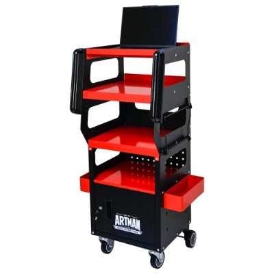 4 LEVEL MULTI PURPOSE TROLLEY FOR DIAGNOSTICS - BLACK RED - 5 - CJ