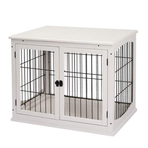 Small Kennel End Table With Two Open Sides And Lockable Door - 5 - cjdroshippping
