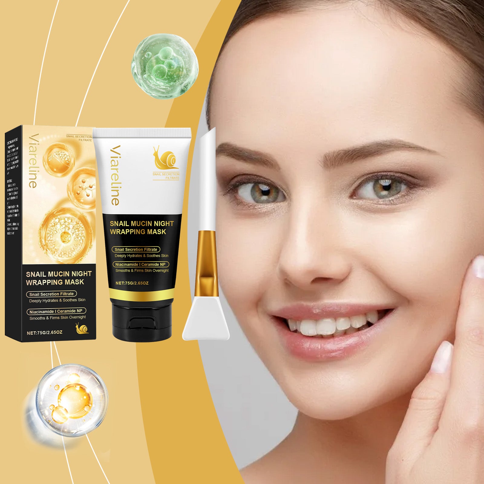 Viareline Turmeric Sleeping Mask Gentle Hydrating Exfoliating Mask Gel Hydrating And Moisturizing Mask - 5 - CJ