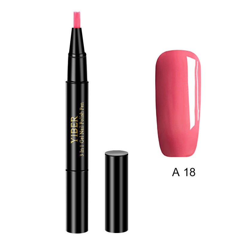 5pcs Nail Polish Pen 3 In 1 One Step Glue Pen Multicolor - 0 - CJ