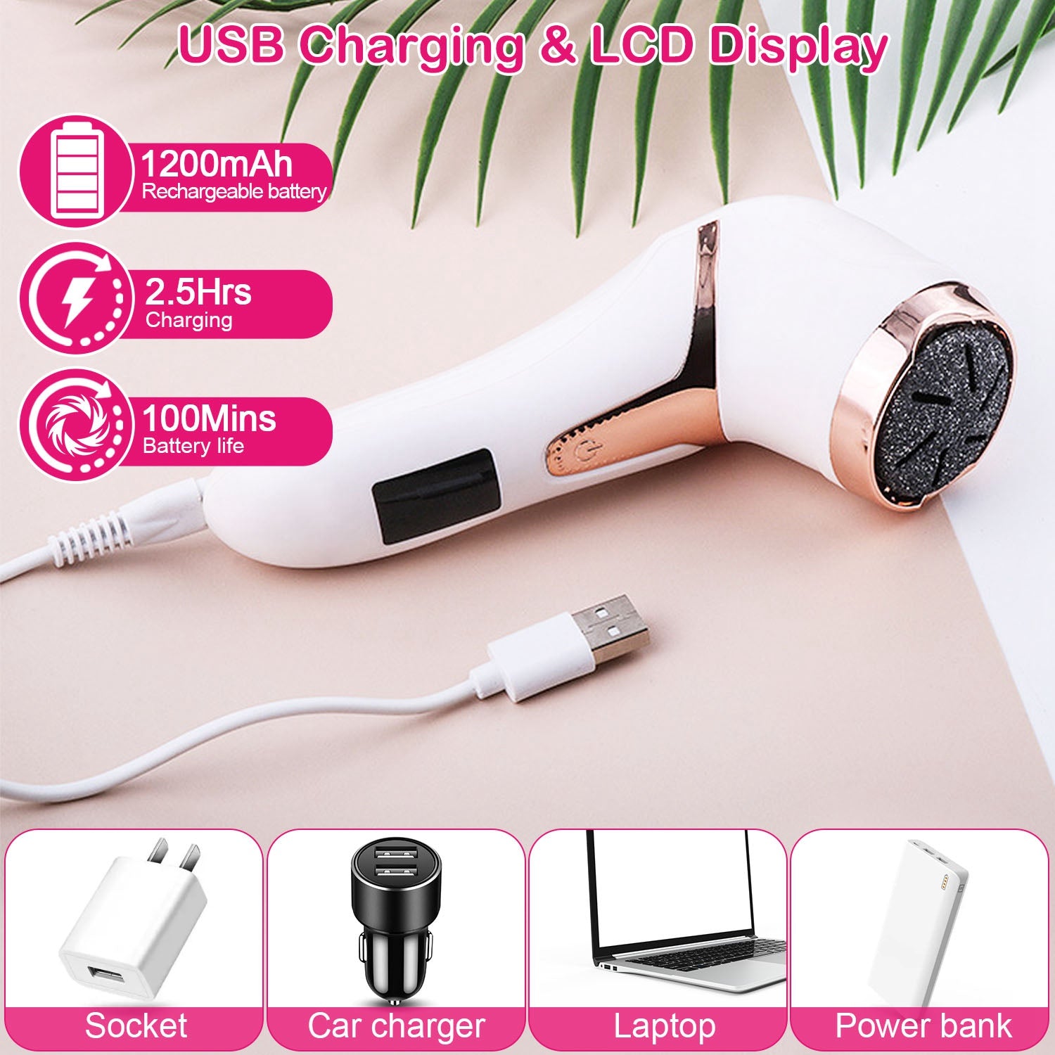 17Pcs Electric Foot Callus Remover With Vacuum Foot Grinder Rechargeable Foot File Dead Skin Pedicure Machine With 3 Grinding Heads 2 Speeds Foot Care Tool - 5 - CJ