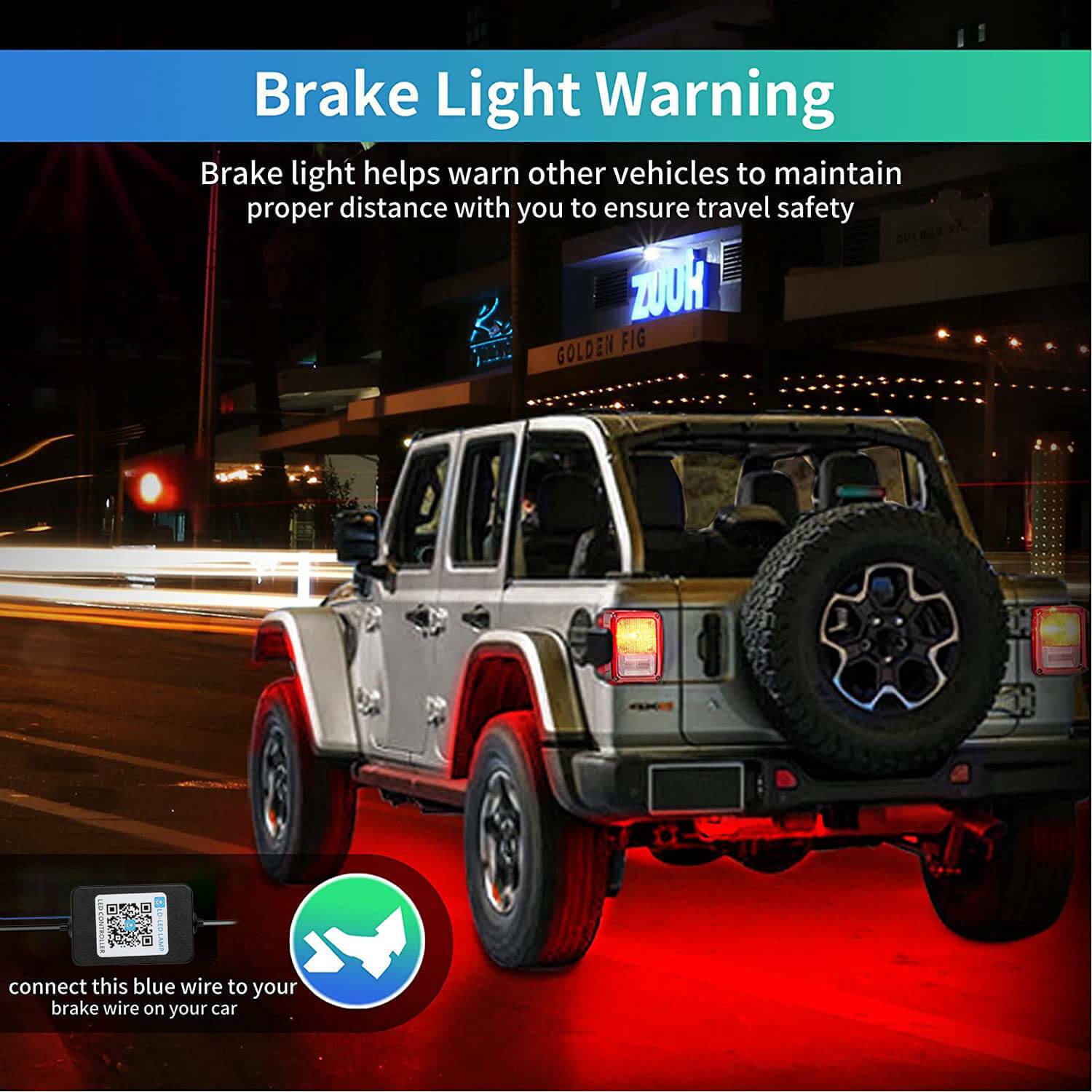 6x Car Underglow Neon Accent Strip Lights Kit RGB Million Multi - Color Music Lamp - 5 - CJ