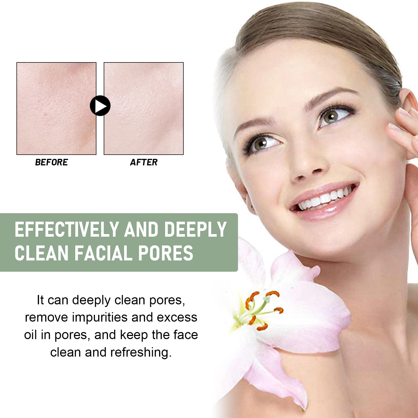 Hoygi Pore Deep Cleansing Foam, Deep Clean Facial Skin Shine Bright Moist Blain To Imprint Clear Water - 5 - CJ