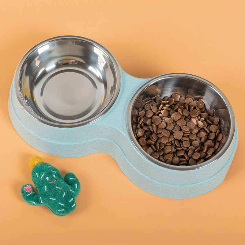 Double Pet Bowls Dog Food Water Feeder Stainless Steel Pet Drinking Dish Feeder Cat Puppy Feeding Supplies Small Dog Accessories - 5 - CJ