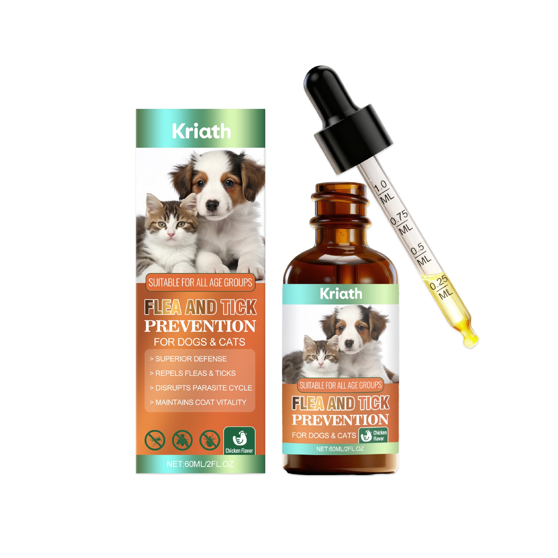 Flea And Tick Prevention Support Drops For Dogs And Cats - 0 - CJ