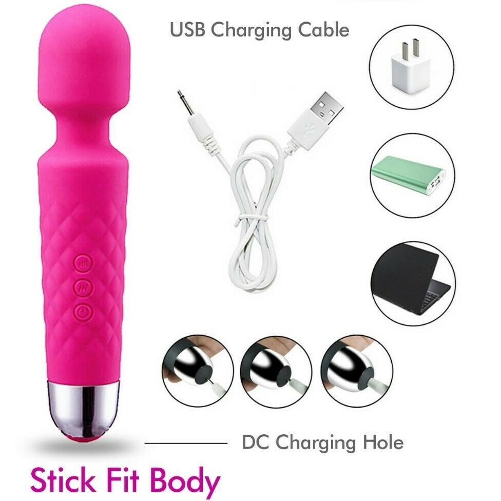Magic Massage Wand Muscle Relaxation Massager 20 Speed Vibrating Full Body Therapy Motor USB Rechargeable - 5 - CJ