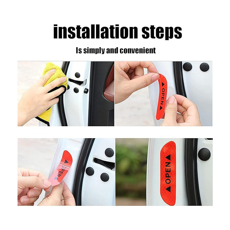 20 Pcs Car Stickers, Reflective Open Warning Signal Stickers, Night Car Stickers, Anti - Collision Safety, Car Door Protection & Decoration - 5.0 - CJ