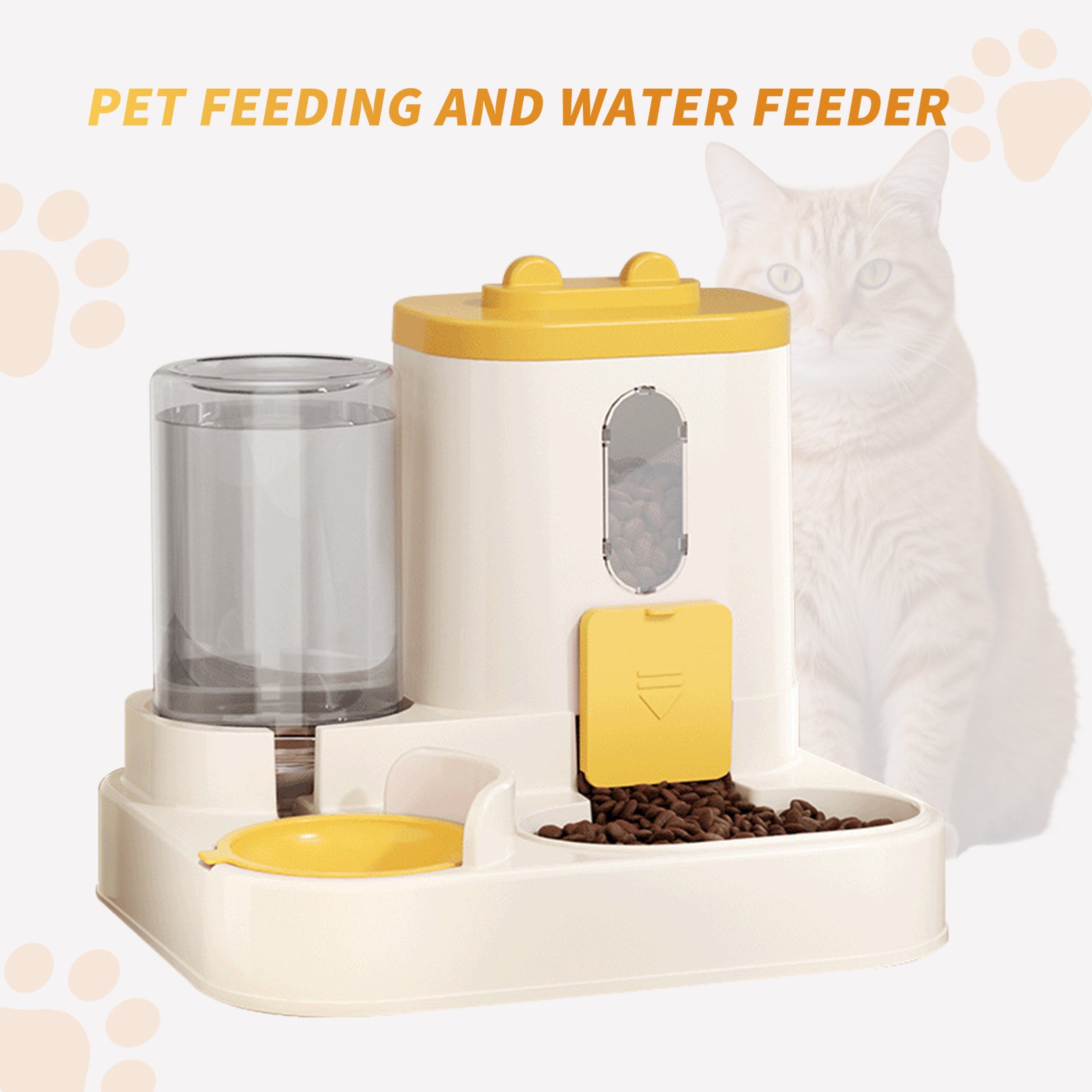 Fully Automatic 2in1 Cat Food Dispenser - Integrated Water And Food Feeding System - Cute Water Dispenser - 5 - CJ