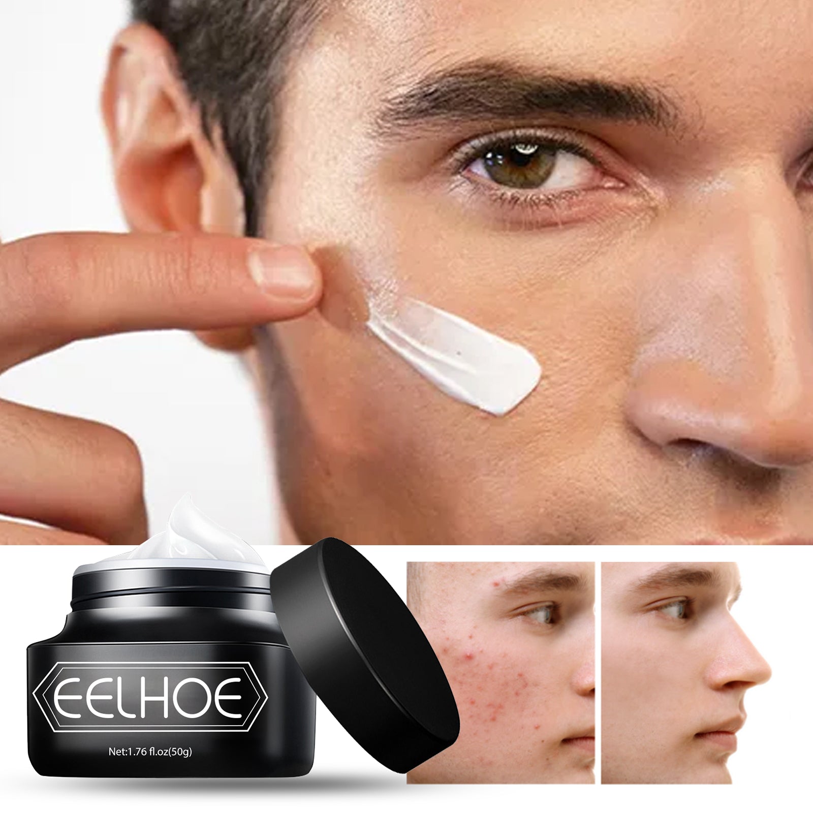 EELHOE Men's Vegetarian Cream Non - greasy Concealer To Cover Acne Marks To Brighten The Complexion Of The Invisible Pores Of The Lazy Cream - 5 - CJ