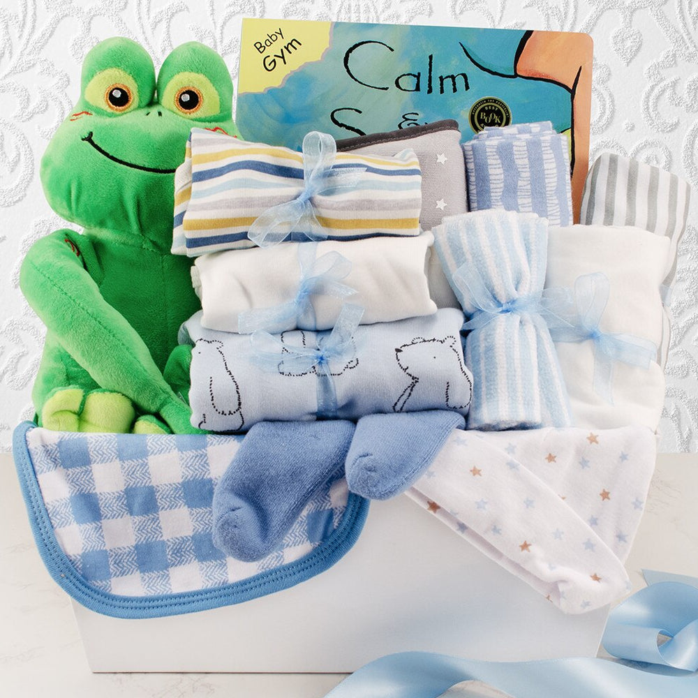 Sweet Beginnings: Baby Boy Gift Basket - GreatArrivals