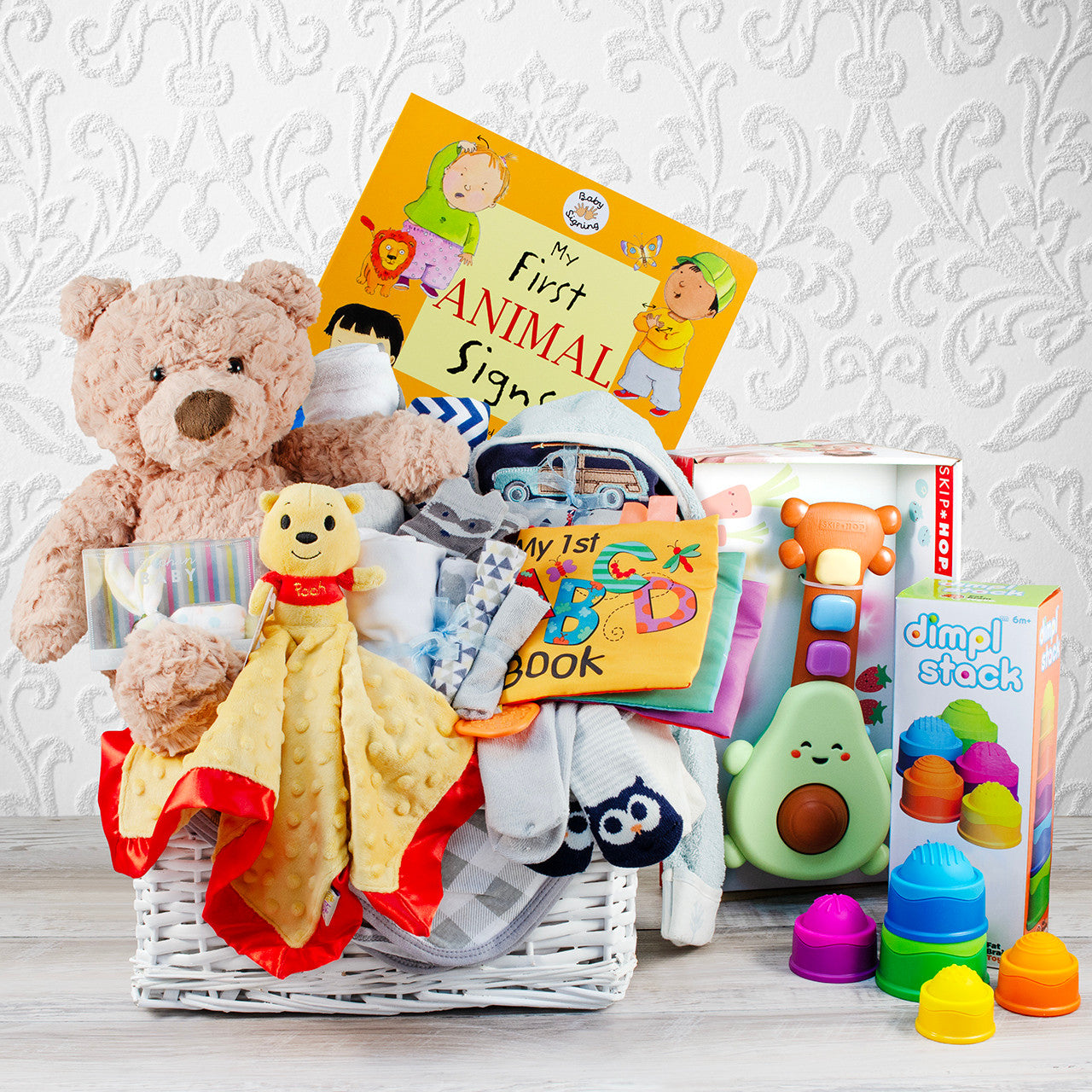 Grand Welcome: Baby Boy Gift Basket - GreatArrivals