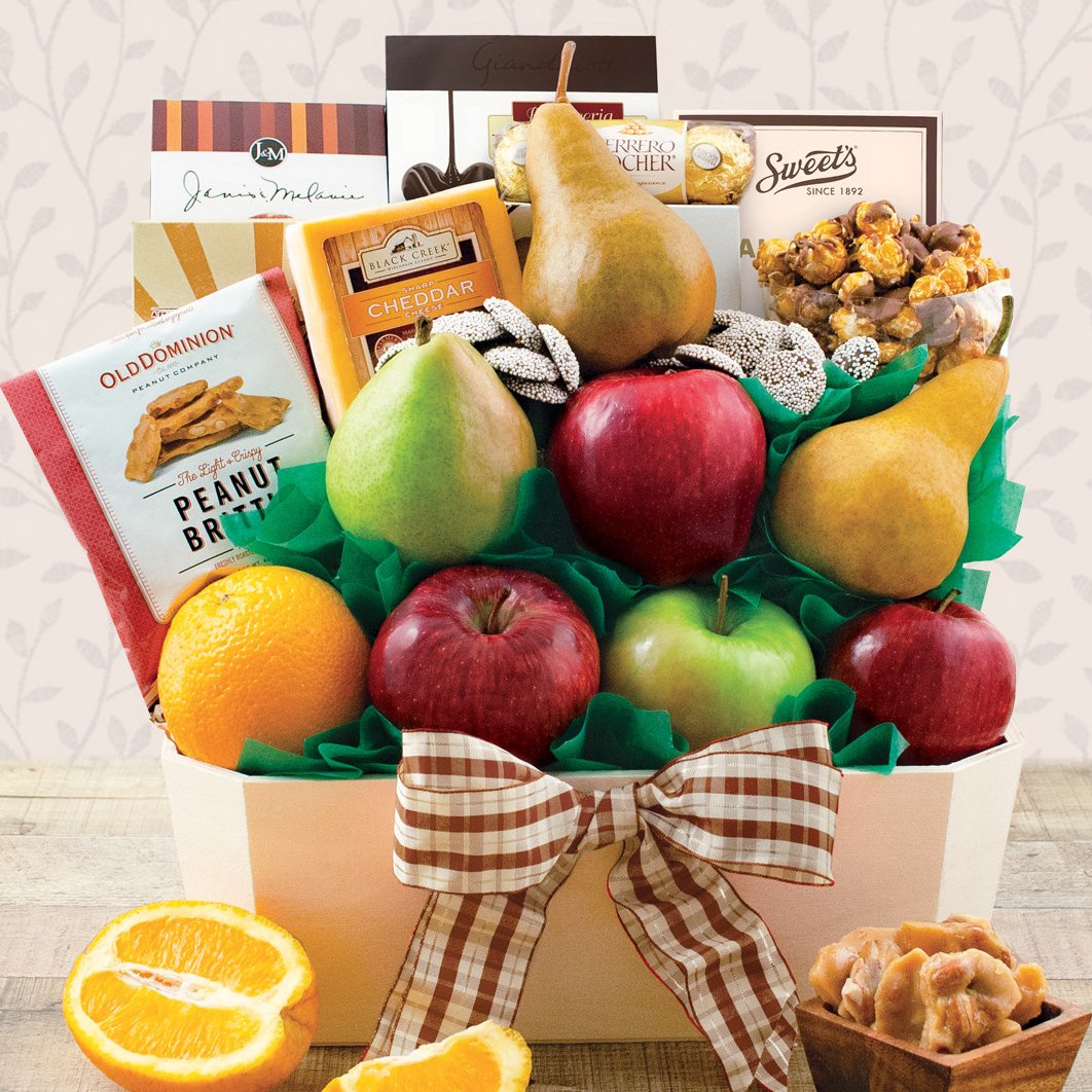 Orchard's Abundance: Fruit & Snacks Gift Basket - GreatArrivals
