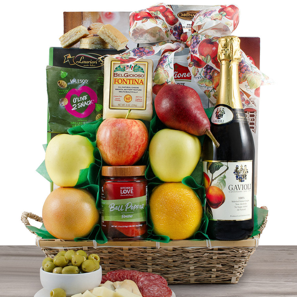 With Deepest Sympathy: Fruit & Snacks Gift Basket - GreatArrivals
