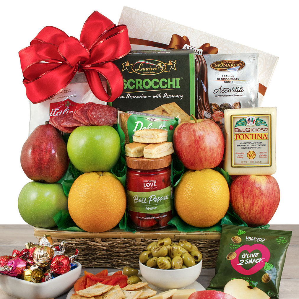 Orchard Bliss: Fruit & Snacks Gift Basket - GreatArrivals