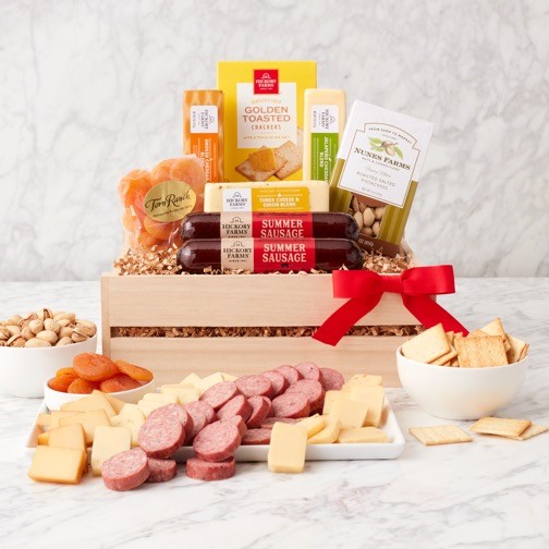 Classic Selections: Meat & Cheese Gift Crate - GreatArrivals