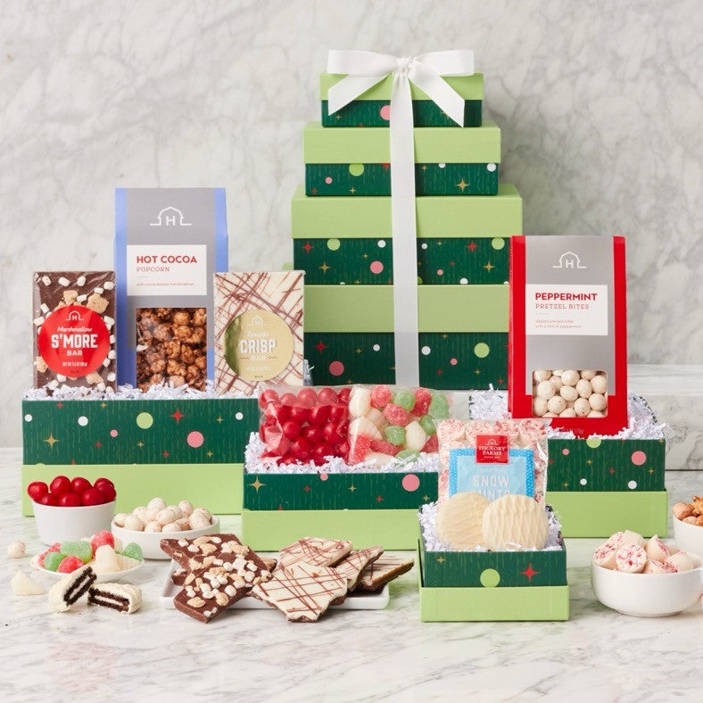 Happiest Holidays: Gourmet Sweets Gift Tower - GreatArrivals