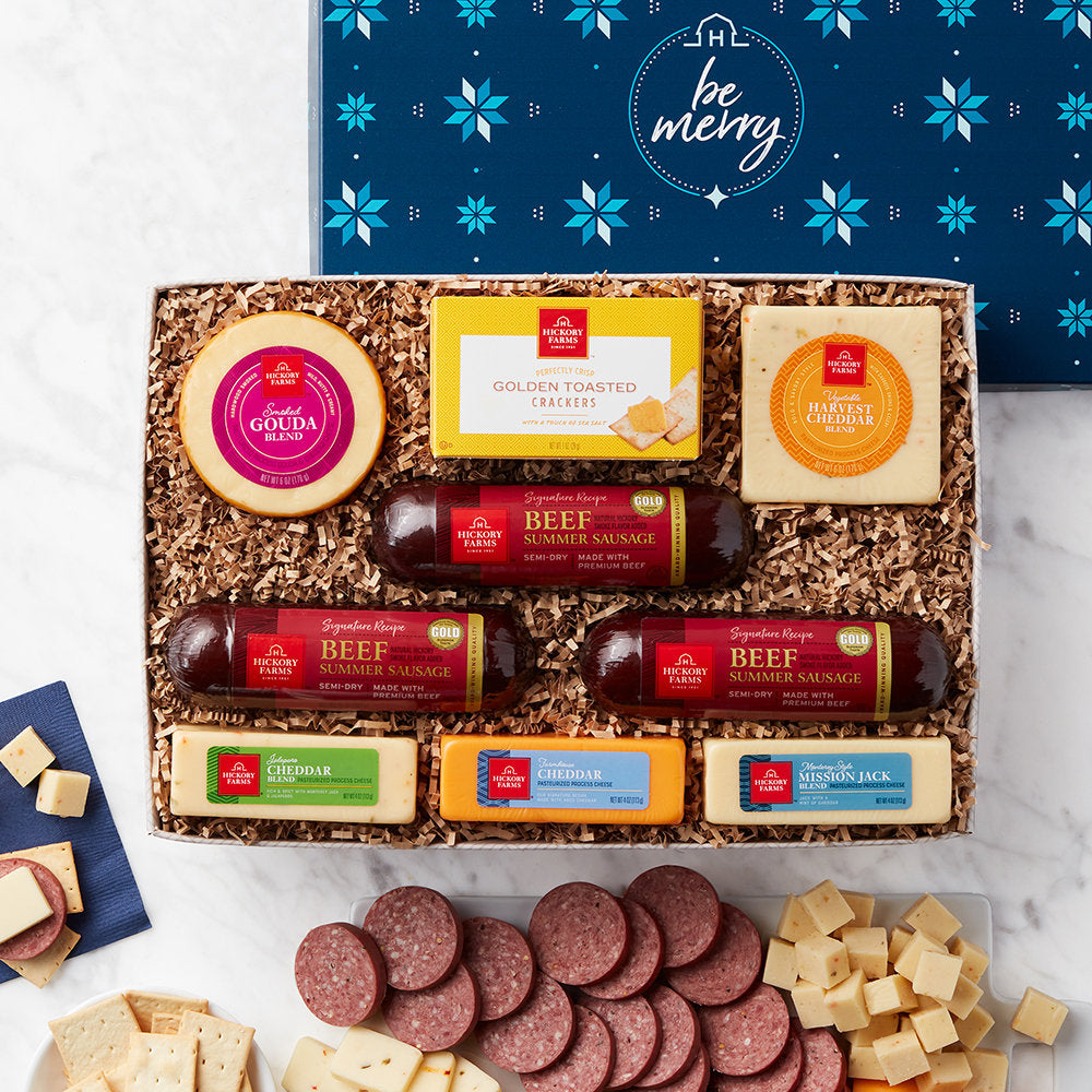 Be Merry: Holiday Sausage & Cheese Gift Box - GreatArrivals