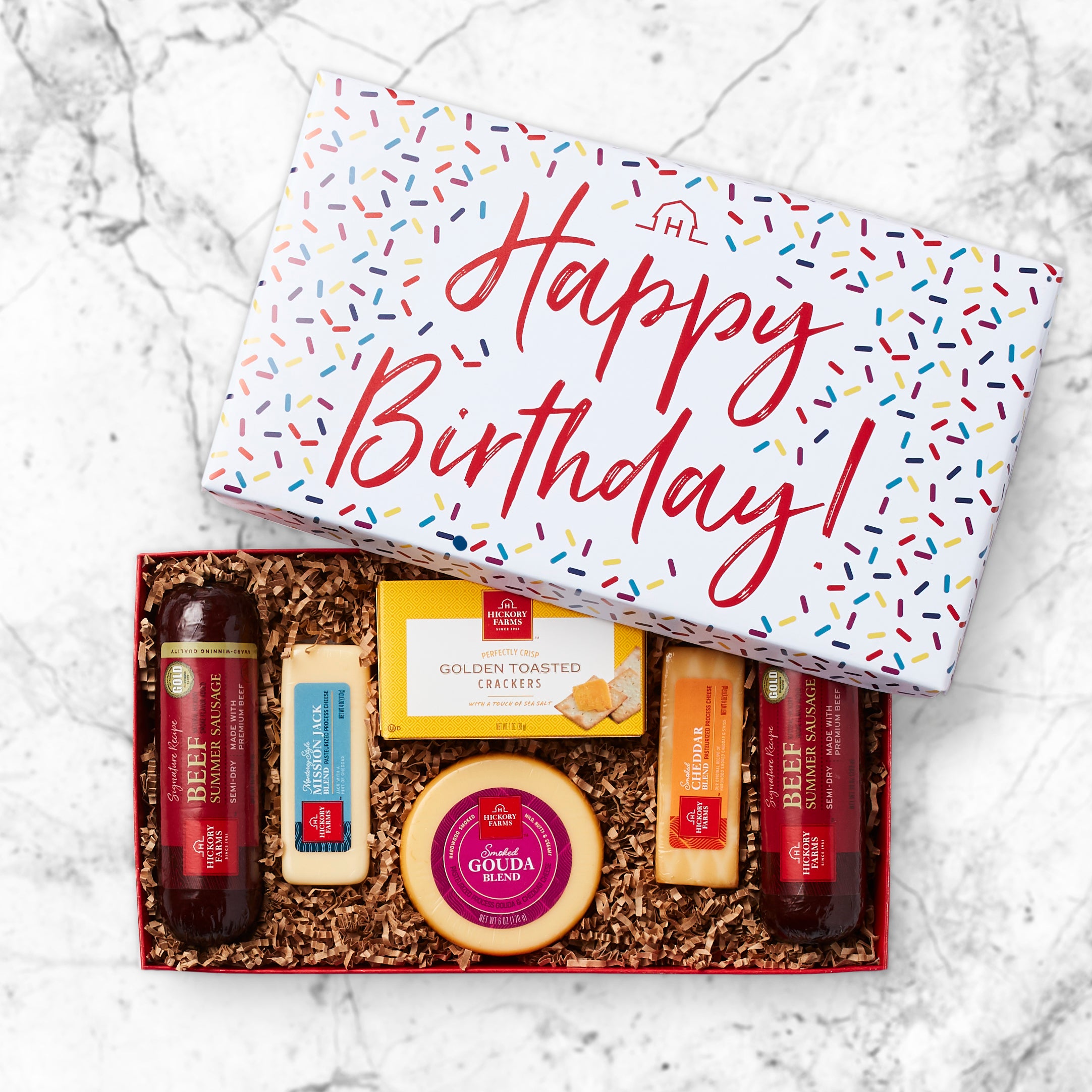 Happy Birthday: Meat & Cheese Gift Box - GreatArrivals